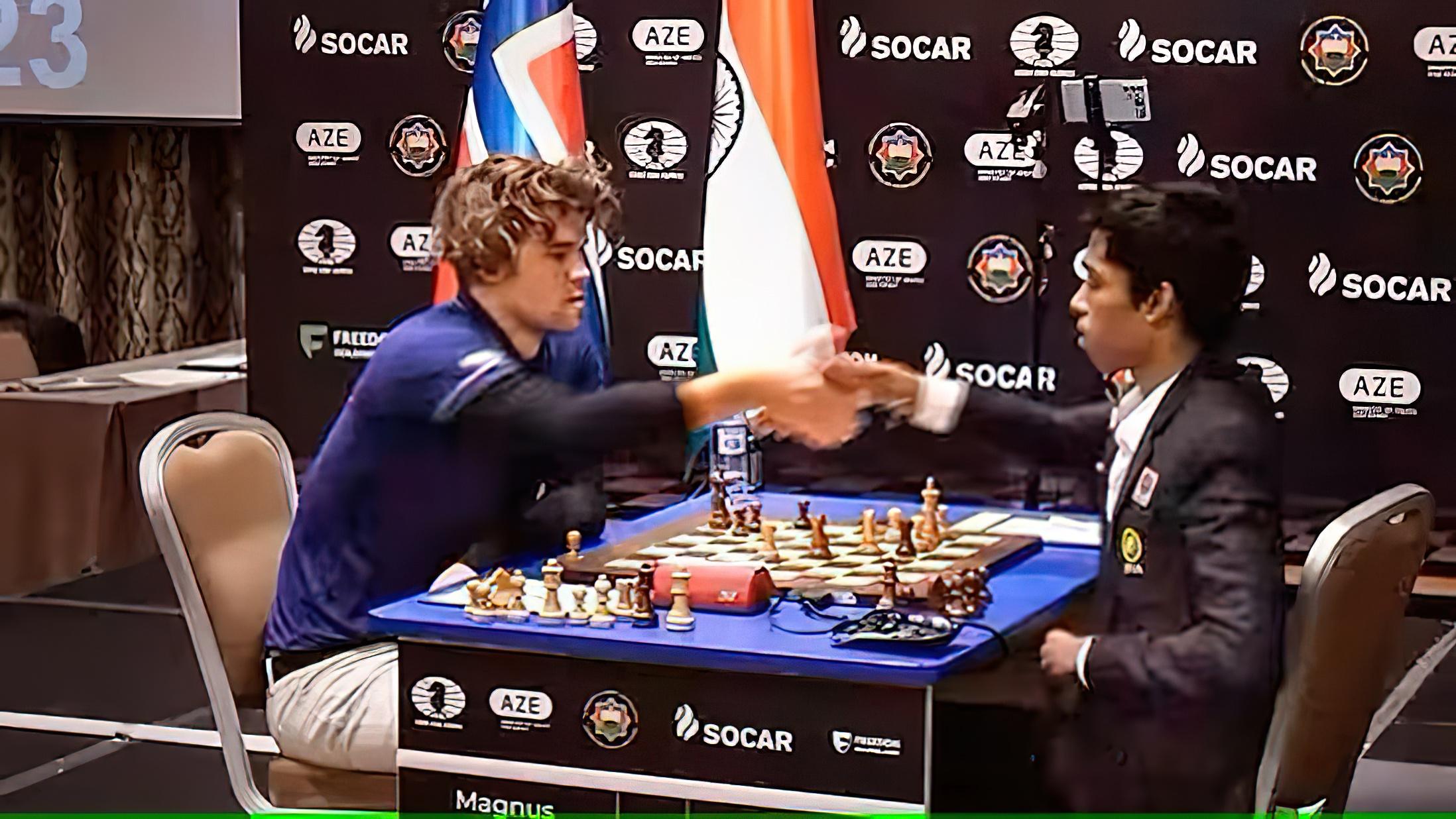 Chess World Cup : प्रज्ञानंदा और कार्लसन के बीच दूसरा राउंड भी हुआ ड्रॉ
